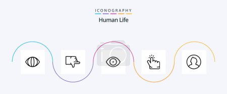 Ilustración de Human Line 5 Icon Pack Including round. avatar. face. point. finger - Imagen libre de derechos