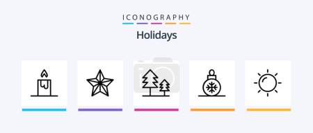 Illustration for Holidays Line 5 Icon Pack Including vacation. summer. coconut water. holiday. christmas ball. Creative Icons Design - Royalty Free Image