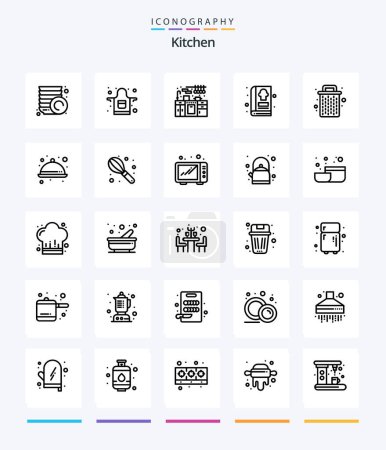 Illustration for Creative Kitchen 25 OutLine icon pack  Such As food. delete. kitchen set. been. kitchen - Royalty Free Image