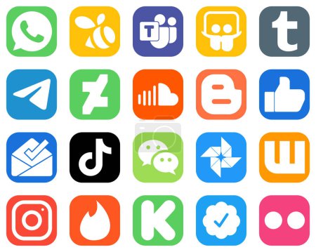 Téléchargez les illustrations : 20 Social Media Icons for Every Platform such as inbox. like. blog and music icons. Unique Gradient Icon Set - en licence libre de droit