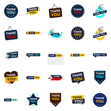 Illustration for 25 Fresh Vector Icons to express your gratitude in a lively way - Royalty Free Image