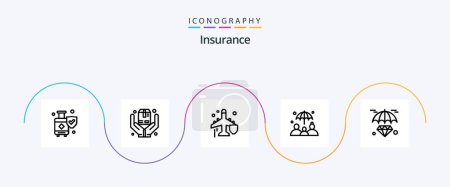 Ilustración de Insurance Line 5 Icon Pack Including insurance. diamond. fly. life insurance. insurance - Imagen libre de derechos