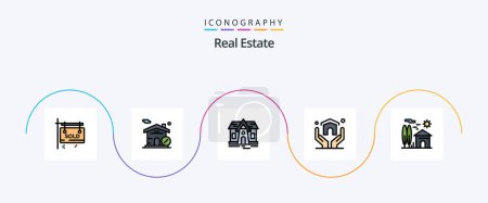 Ilustración de Real Estate Line Filled Flat 5 Icon Pack Including . real estate. home. real. house - Imagen libre de derechos