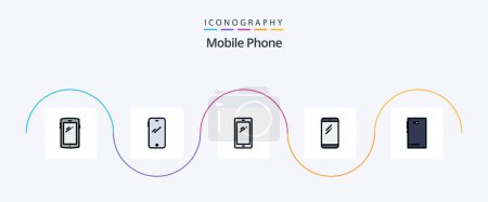 Illustration for Mobile Phone Line Filled Flat 5 Icon Pack Including . camera. - Royalty Free Image