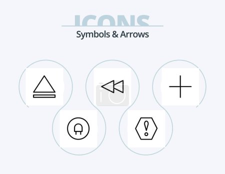 Téléchargez les illustrations : Symboles et flèches ligne Icône Pack 5 Icône Design. . OK.. - en licence libre de droit