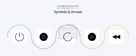 Illustration for Symbols and Arrows Glyph 5 Icon Pack Including . circle. - Royalty Free Image
