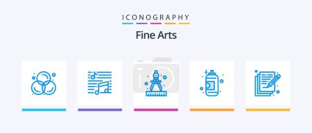 Téléchargez les illustrations : Fine Arts Blue 5 Icon Pack Including poetry. arts. song. art. paint. Creative Icons Design - en licence libre de droit