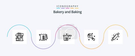 Illustration for Baking Line 5 Icon Pack Including mixer. household. baking. cooking. measuring - Royalty Free Image