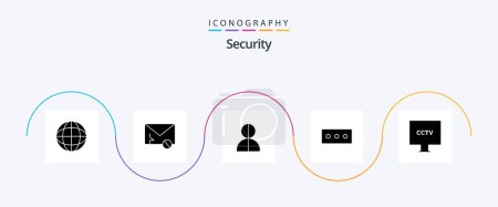 Ilustración de Security Glyph 5 Icon Pack Including spy. camera. avatar. security. thief - Imagen libre de derechos