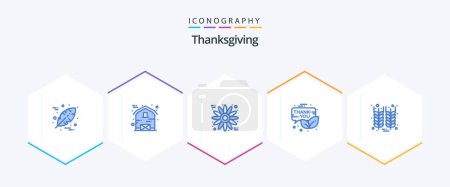 Téléchargez les illustrations : Thanksgiving 25 Blue icon pack including thanksgiving. bottle. sunflower. thanksgiving. newsletter - en licence libre de droit
