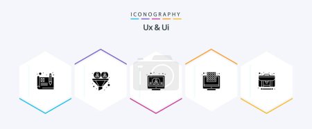 Illustration for Ux And Ui 25 Glyph icon pack including article. inch. account. dpi. tick - Royalty Free Image