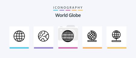 Illustration for Globe Line 5 Icon Pack Including . world. globe. travel. location. Creative Icons Design - Royalty Free Image