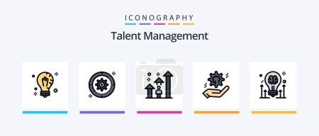 Téléchargez les illustrations : Talent Management Line Filled 5 Icon Pack Including setting. cog. user. setting. like. Creative Icons Design - en licence libre de droit
