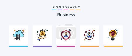 Illustration for Business Line Filled 5 Icon Pack Including planning. target. connections. success. achievement. Creative Icons Design - Royalty Free Image