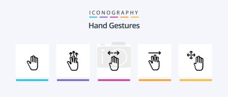 Téléchargez les illustrations : Hand Gestures Line 5 Icon Pack Including right. arrow. interface. hand. gesture. Creative Icons Design - en licence libre de droit
