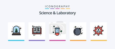 Illustration for Science Line Filled 5 Icon Pack Including molecule. atom. beaker. tube. laboratory. Creative Icons Design - Royalty Free Image