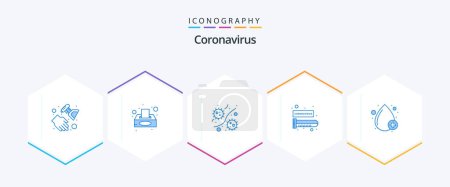 Illustration for Coronavirus 25 Blue icon pack including blood. test tube. bacterium. blood test. viruses - Royalty Free Image
