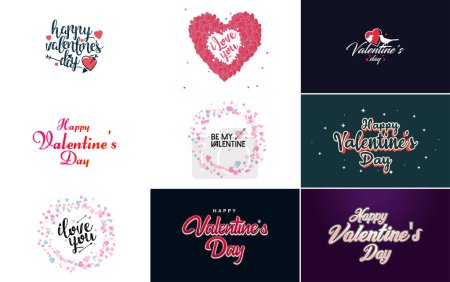 Illustration for Love word art design with a heart-shaped background and a sparkling effect - Royalty Free Image