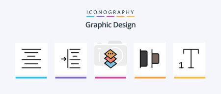 Téléchargez les illustrations : Pack de 5 icônes rempli de ligne de conception inclus. aligner. menant. Icônes créatives Design - en licence libre de droit