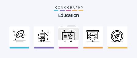 Illustration for Education Line 5 Icon Pack Including molecule. atom. education. song. musical. Creative Icons Design - Royalty Free Image