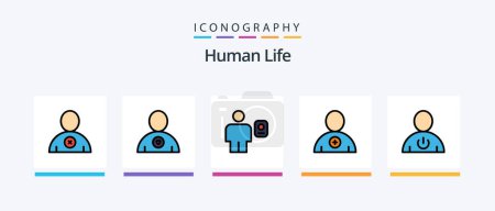 Illustration for Human Line Filled 5 Icon Pack Including profile. description. avatar. body. shipment. Creative Icons Design - Royalty Free Image