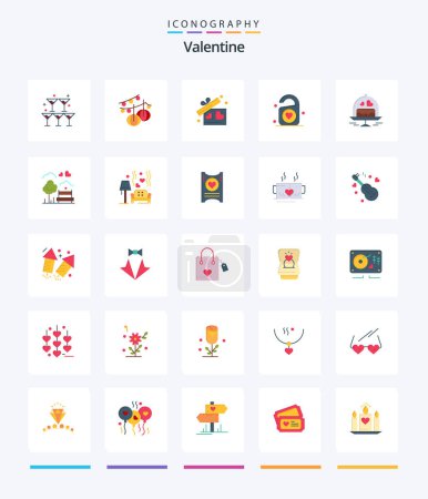 Illustration for Creative Valentine 25 Flat icon pack  Such As love. love. decoration. day. valentine - Royalty Free Image