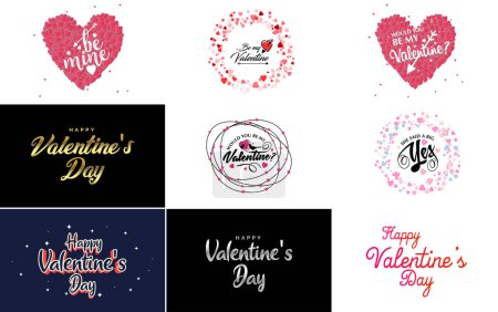 Téléchargez les illustrations : Be My Valentine lettering with a heart design. suitable for use in Valentine's Day cards and invitations - en licence libre de droit