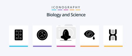 Téléchargez les illustrations : Biology Glyph 5 Icon Pack Including school. education. medicine. dna. tears. Creative Icons Design - en licence libre de droit