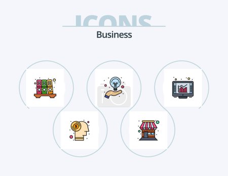 Illustration for Business Line Filled Icon Pack 5 Icon Design. picture. frame. hot. idea. creative - Royalty Free Image