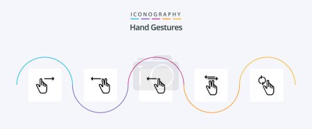 Téléchargez les illustrations : Hand Gestures Line 5 Icon Pack Including hand. touch. finger. mobile. gestures - en licence libre de droit