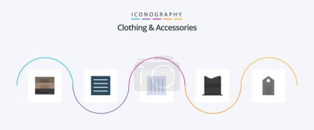 Illustration for Clothing and Accessories Flat 5 Icon Pack Including clothes. fashion. care. design. laundry - Royalty Free Image