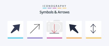 Illustration for Symbols and Arrows Flat 5 Icon Pack Including . arrow. down. Creative Icons Design - Royalty Free Image