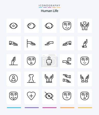 Illustration for Creative Human 25 OutLine icon pack  Such As body. emotion. care. angry. hand - Royalty Free Image