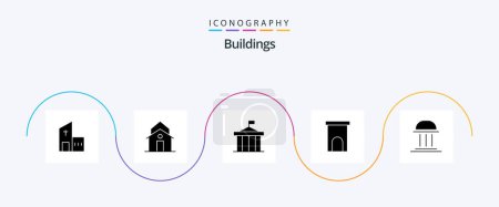 Ilustración de Buildings Glyph 5 Icon Pack Including house. architecture. municipal. greece. columns - Imagen libre de derechos