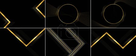 Ilustración de Fondo abstracto de lujo negro y dorado - Imagen libre de derechos