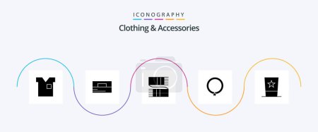 Illustration for Clothing and Accessories Glyph 5 Icon Pack Including clothing. fashion. wallet. clothing. scarf - Royalty Free Image