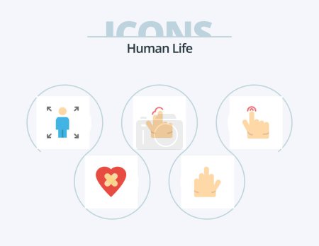 Illustration for Human Flat Icon Pack 5 Icon Design. . touch. person. gesture. touch - Royalty Free Image