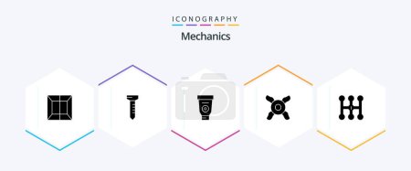 Illustration for Mechanics 25 Glyph icon pack including . mechanic. . manual - Royalty Free Image