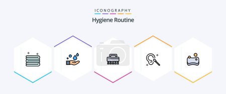 Illustration for Hygiene Routine 25 FilledLine icon pack including . hygienic. cleaning. cleaning. cleaning - Royalty Free Image