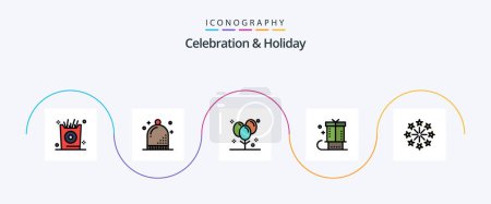 Illustration for Celebration and Holiday Line Filled Flat 5 Icon Pack Including holiday. christmas. winter. celebration. holiday - Royalty Free Image
