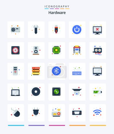 Illustration for Creative Hardware 25 Flat icon pack  Such As hardware. switch. adapter. shutdown. power - Royalty Free Image