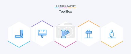 Illustration for Tools 25 Blue icon pack including tools. gardening. plump. equipment. hammer - Royalty Free Image