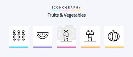 Illustration for Fruits and Vegetables Line 5 Icon Pack Including . bell. fruit. Creative Icons Design - Royalty Free Image