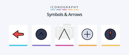 Ilustración de Symbols and Arrows Line Filled 5 Icon Pack Including . right. . Creative Icons Design - Imagen libre de derechos