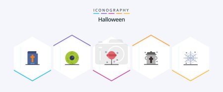 Ilustración de Halloween 25 Flat icon pack including spider. halloween. halloween. halloween icon. bottle - Imagen libre de derechos