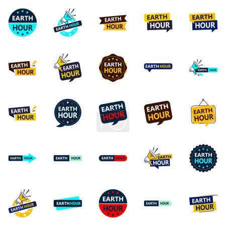 Ilustración de Earth Hour 25 High Impact Vector Banners to Boost Your Environmental Awareness Efforts - Imagen libre de derechos