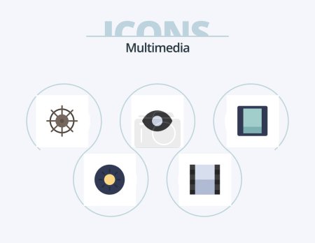 Ilustración de Multimedia Flat Icon Pack 5 Icon Design. .. Ojo. palanca - Imagen libre de derechos