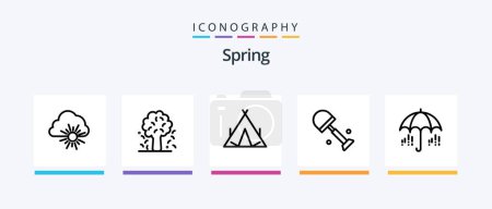 Illustration for Spring Line 5 Icon Pack Including nature. spring. camp. swan. duck. Creative Icons Design - Royalty Free Image