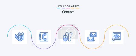 Illustration for Contact Blue 5 Icon Pack Including contact us. communication. contacts. online. desktop - Royalty Free Image