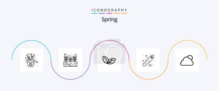 Illustration for Spring Line 5 Icon Pack Including sun. sky. growth. vegetable. carrot - Royalty Free Image